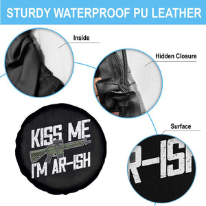 Kiss Me Im ARish Funny St Patricks Day Spare Tire Cover Tactical Irish Humor for Gun Enthusiasts TS02 Print Your Wear