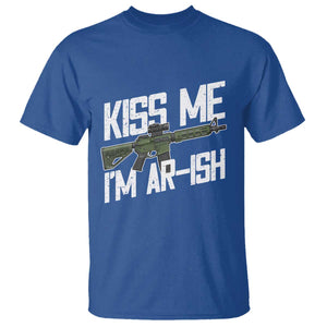 Kiss Me Im ARish Funny St Patricks Day T Shirt Tactical Irish Humor for Gun Enthusiasts TS02 Royal Blue Print Your Wear