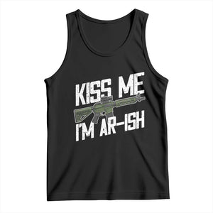 Kiss Me Im ARish Funny St Patricks Day Tank Top Tactical Irish Humor for Gun Enthusiasts TS02 Black Print Your Wear