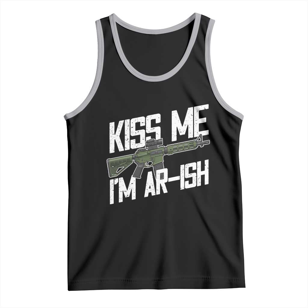 Kiss Me Im ARish Funny St Patricks Day Tank Top Tactical Irish Humor for Gun Enthusiasts TS02 Black Athletic Heather Print Your Wear