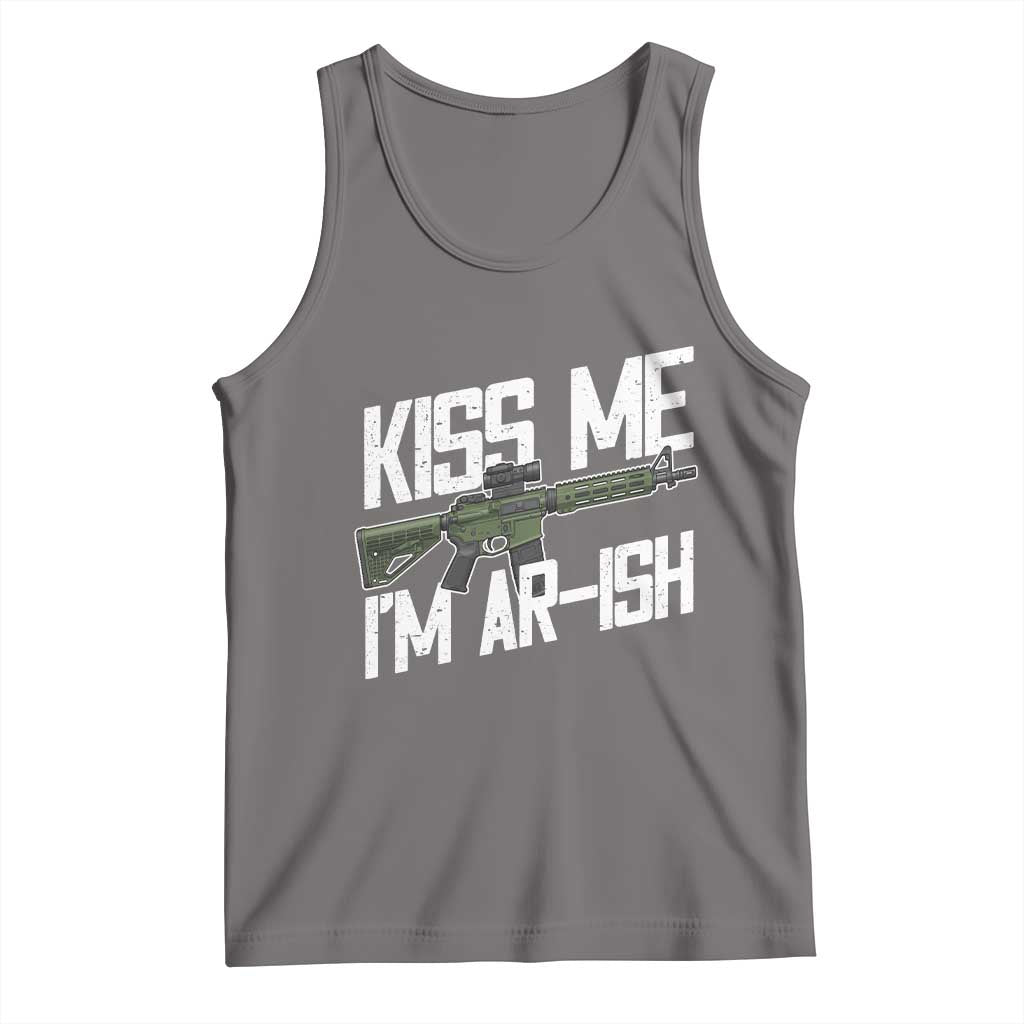 Kiss Me Im ARish Funny St Patricks Day Tank Top Tactical Irish Humor for Gun Enthusiasts TS02 Deep Heather Print Your Wear