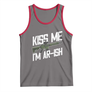 Kiss Me Im ARish Funny St Patricks Day Tank Top Tactical Irish Humor for Gun Enthusiasts TS02 Deep Heather Red Print Your Wear