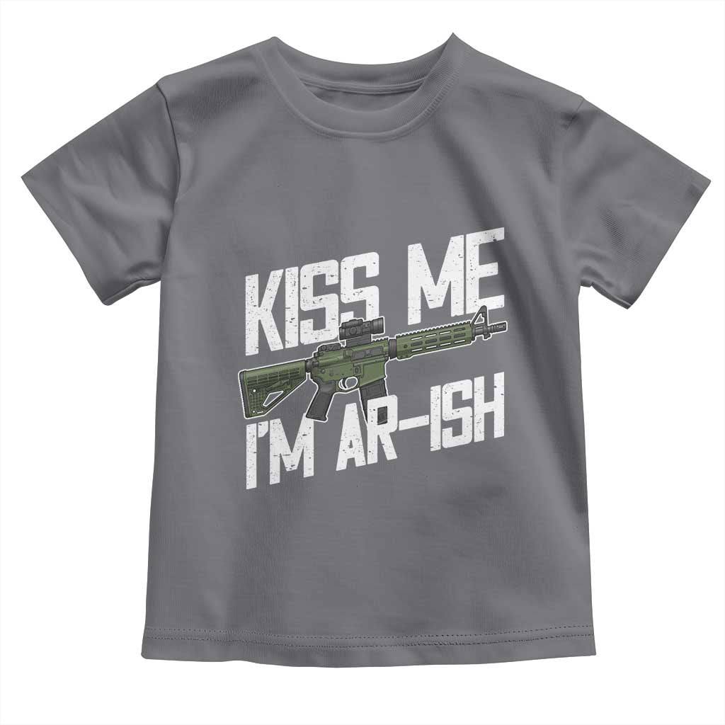 Kiss Me Im ARish Funny St Patricks Day Toddler T Shirt Tactical Irish Humor for Gun Enthusiasts TS02 Charcoal Print Your Wear