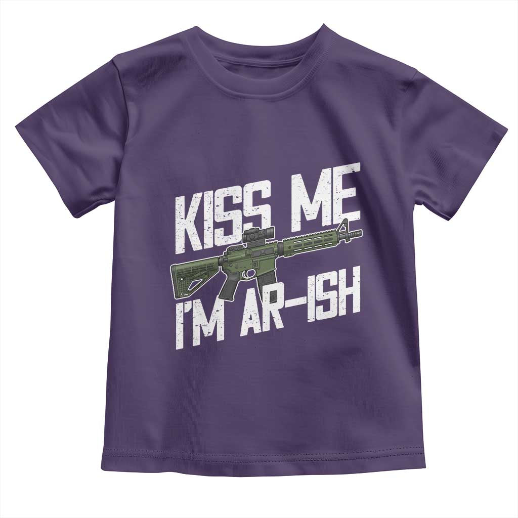 Kiss Me Im ARish Funny St Patricks Day Toddler T Shirt Tactical Irish Humor for Gun Enthusiasts TS02 Purple Print Your Wear