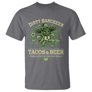 Dirty Sanchezs Tacos and Beer Funny Fiesta T Shirt Cerveza Cold as Your Exes Heart Mexican Party Humor TS02 Charcoal Print Your Wear