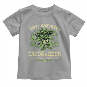 Dirty Sanchezs Tacos and Beer Funny Fiesta Toddler T Shirt Cerveza Cold as Your Exes Heart Mexican Party Humor TS02 Sport Gray Print Your Wear
