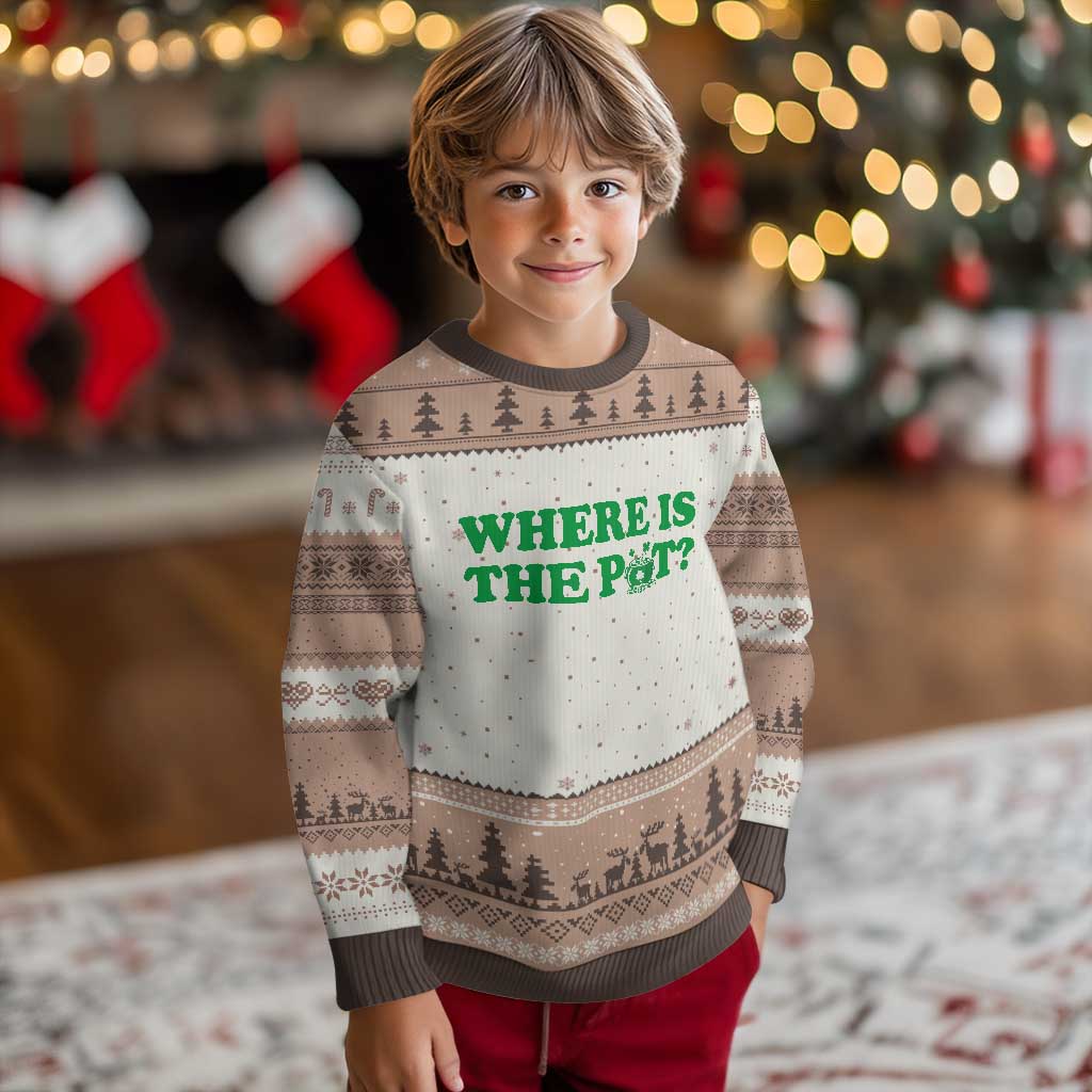 Where Is The Pot Funny St Patricks Day Ugly Christmas Sweater Lucky Clover Irish Drinking Humor TS02 Mocha Mousse Print Your Wear