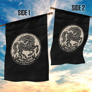 Year of the Fire Horse 1966 2026 Graphic Garden Flag 60 Years Chinese Zodiac Horse Vintage Style TS02 Print Your Wear