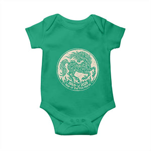 Year of the Fire Horse 1966 2026 Graphic Baby Onesie - 60 Years Chinese Zodiac Horse Vintage Style TS02 Irish Green Print Your Wear