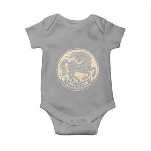 Year of the Fire Horse 1966 2026 Graphic Baby Onesie - 60 Years Chinese Zodiac Horse Vintage Style TS02 Sport Gray Print Your Wear