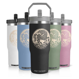 Year of the Fire Horse 1966 2026 Graphic Flip Straw Tumbler 60 Years Chinese Zodiac Horse Vintage Style TS02 Print Your Wear