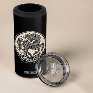 Year of the Fire Horse 1966 2026 Graphic 4 in 1 Can Cooler Tumbler 60 Years Chinese Zodiac Horse Vintage Style TS02 Print Your Wear