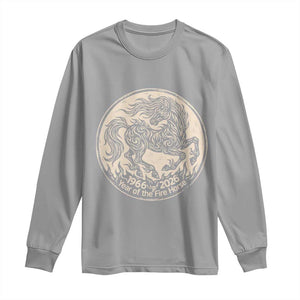 Year of the Fire Horse 1966 2026 Graphic Long Sleeve Shirt 60 Years Chinese Zodiac Horse Vintage Style TS02 Sport Gray Print Your Wear