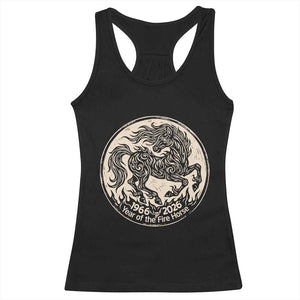 Year of the Fire Horse 1966 2026 Graphic Racerback Tank Top 60 Years Chinese Zodiac Horse Vintage Style TS02 Black Print Your Wear