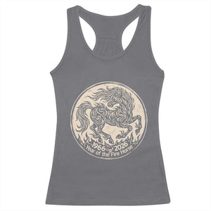 Year of the Fire Horse 1966 2026 Graphic Racerback Tank Top 60 Years Chinese Zodiac Horse Vintage Style TS02 Charcoal Print Your Wear