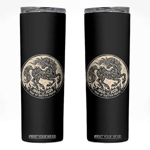 Year of the Fire Horse 1966 2026 Graphic Skinny Tumbler 60 Years Chinese Zodiac Horse Vintage Style TS02 Black Print Your Wear