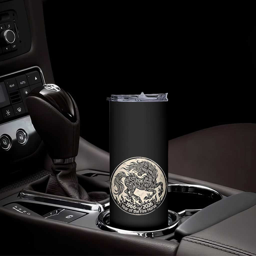 Year of the Fire Horse 1966 2026 Graphic Skinny Tumbler 60 Years Chinese Zodiac Horse Vintage Style TS02 Print Your Wear