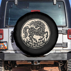 Year of the Fire Horse 1966 2026 Graphic Spare Tire Cover 60 Years Chinese Zodiac Horse Vintage Style TS02 No hole Black Print Your Wear