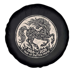 Year of the Fire Horse 1966 2026 Graphic Spare Tire Cover 60 Years Chinese Zodiac Horse Vintage Style TS02 Print Your Wear