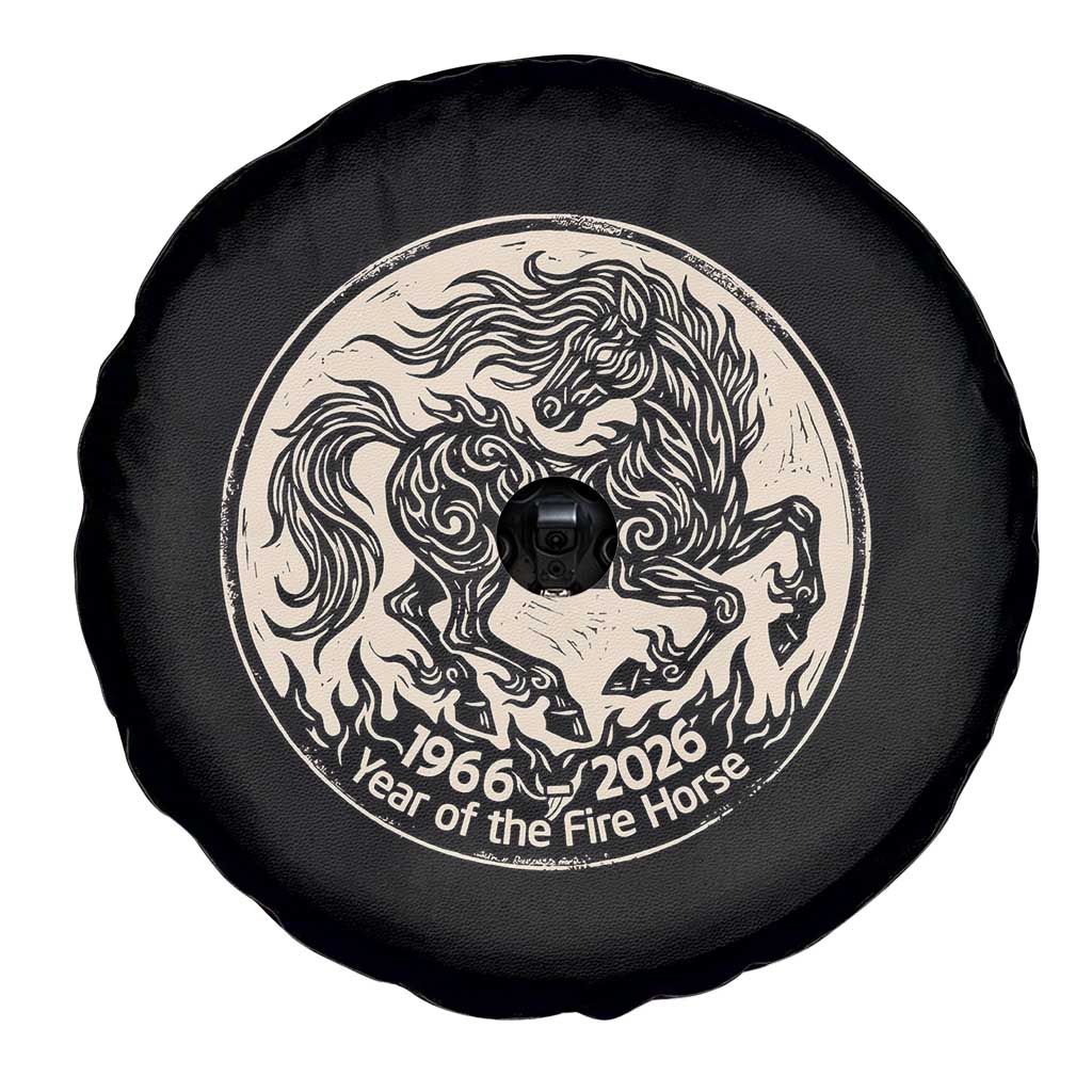 Year of the Fire Horse 1966 2026 Graphic Spare Tire Cover 60 Years Chinese Zodiac Horse Vintage Style TS02 Print Your Wear
