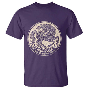 Year of the Fire Horse 1966 2026 Graphic T Shirt 60 Years Chinese Zodiac Horse Vintage Style TS02 Purple Print Your Wear