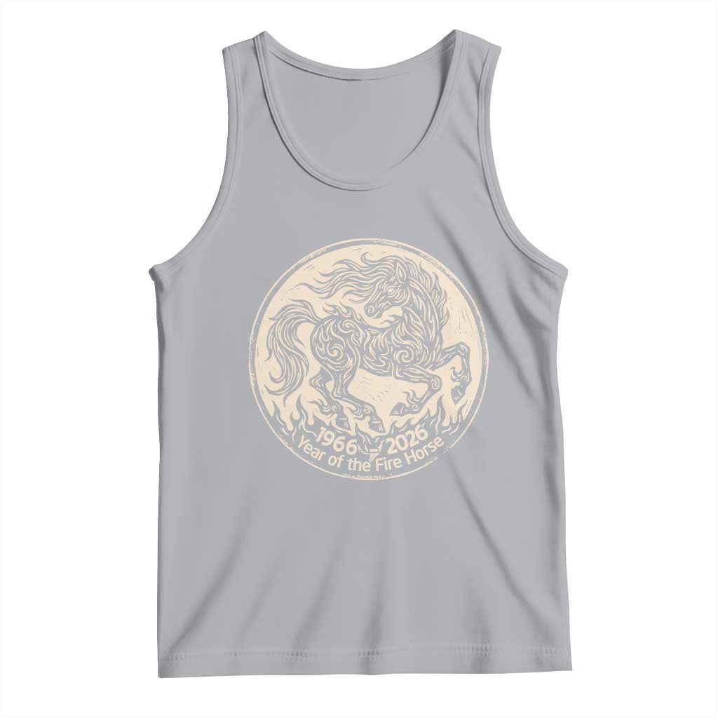 Year of the Fire Horse 1966 2026 Graphic Tank Top 60 Years Chinese Zodiac Horse Vintage Style TS02 Athletic Heather Print Your Wear