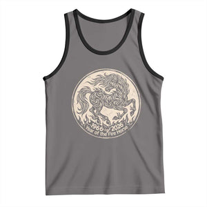 Year of the Fire Horse 1966 2026 Graphic Tank Top 60 Years Chinese Zodiac Horse Vintage Style TS02 Deep Heather Black Print Your Wear