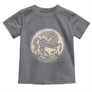 Year of the Fire Horse 1966 2026 Graphic Toddler T Shirt 60 Years Chinese Zodiac Horse Vintage Style TS02 Charcoal Print Your Wear