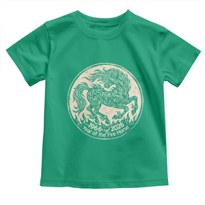 Year of the Fire Horse 1966 2026 Graphic Toddler T Shirt 60 Years Chinese Zodiac Horse Vintage Style TS02 Irish Green Print Your Wear