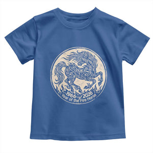 Year of the Fire Horse 1966 2026 Graphic Toddler T Shirt 60 Years Chinese Zodiac Horse Vintage Style TS02 Royal Blue Print Your Wear