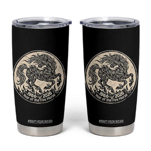 Year of the Fire Horse 1966 2026 Graphic Tumbler Cup 60 Years Chinese Zodiac Horse Vintage Style TS02 Black Print Your Wear