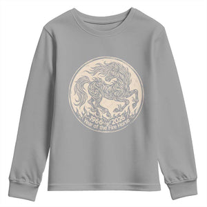 Year of the Fire Horse 1966 2026 Graphic Youth Sweatshirt 60 Years Chinese Zodiac Horse Vintage Style TS02 Sport Gray Print Your Wear