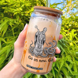 Go On Now Git Funny Saint Patrick Banishing Snakes Glass Can Irish History Humor St Patricks Day TS02 White Print Your Wear