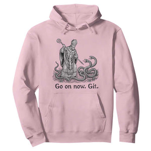 Go On Now Git Funny Saint Patrick Banishing Snakes Hoodie Irish History Humor St Patricks Day TS02 Light Pink Print Your Wear