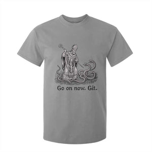 Go On Now Git Funny Saint Patrick Banishing Snakes T Shirt For Kid Irish History Humor St Patricks Day TS02 Sport Gray Print Your Wear