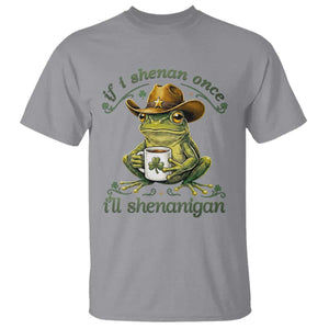 If I Shenan Once I Will Shenanigan Funny Frog Cowboy T Shirt St Patricks Day Shenanigans Humor TS02 Sport Gray Print Your Wear