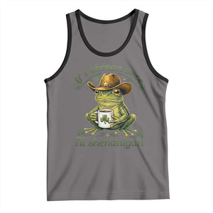 If I Shenan Once I Will Shenanigan Funny Frog Cowboy Tank Top St Patricks Day Shenanigans Humor TS02 Deep Heather Black Print Your Wear