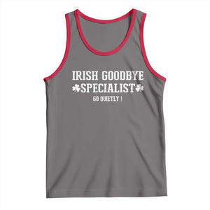 Funny Irish Goodbye Specialist Go Quietly Tank Top St Patricks Day Introvert Humor TS02 Deep Heather Red Print Your Wear