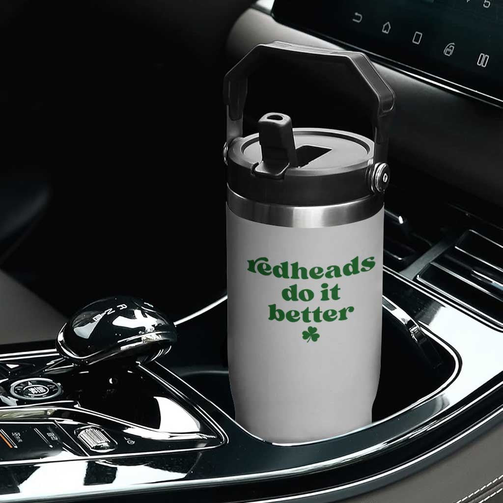 Redheads Do It Better Funny Irish Pride Flip Straw Tumbler St Patricks Day Ginger Humor TS02 Print Your Wear