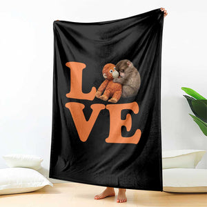 Love Punch the Baby Monkey Throw Blanket Cute Hugging Plush Toy Viral Friendship TS02 Print Your Wear