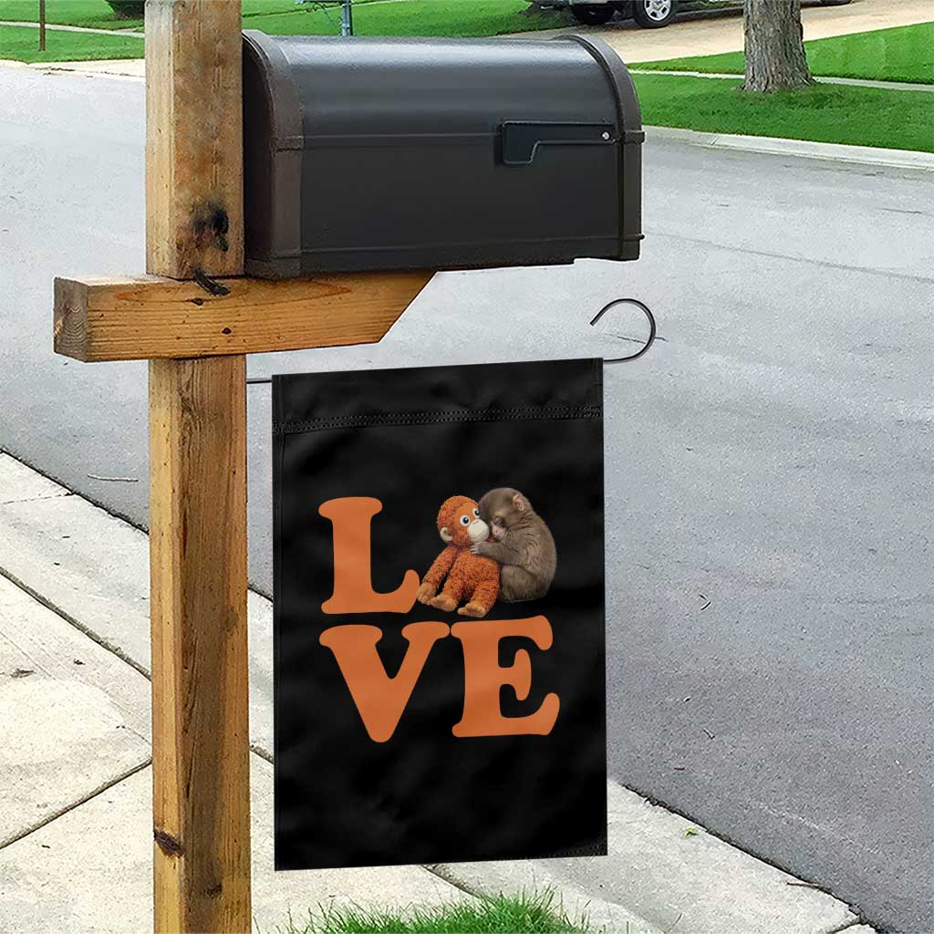 Love Punch the Baby Monkey Garden Flag Cute Hugging Plush Toy Viral Friendship TS02 Print Your Wear