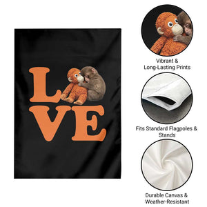 Love Punch the Baby Monkey Garden Flag Cute Hugging Plush Toy Viral Friendship TS02 Print Your Wear