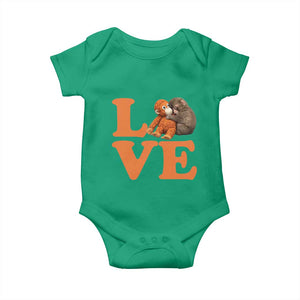 Love Punch the Baby Monkey Baby Onesie Cute Hugging Plush Toy Viral Friendship TS02 Irish Green Print Your Wear