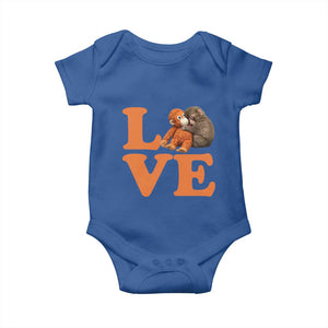 Love Punch the Baby Monkey Baby Onesie Cute Hugging Plush Toy Viral Friendship TS02 Royal Blue Print Your Wear