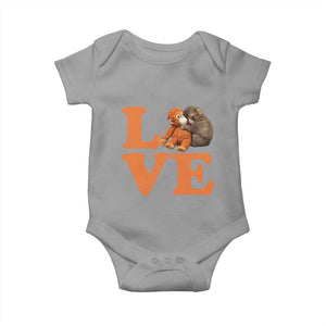 Love Punch the Baby Monkey Baby Onesie Cute Hugging Plush Toy Viral Friendship TS02 Sport Gray Print Your Wear