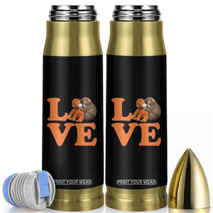 Love Punch the Baby Monkey Bullet Tumbler Cute Hugging Plush Toy Viral Friendship TS02 Black Print Your Wear