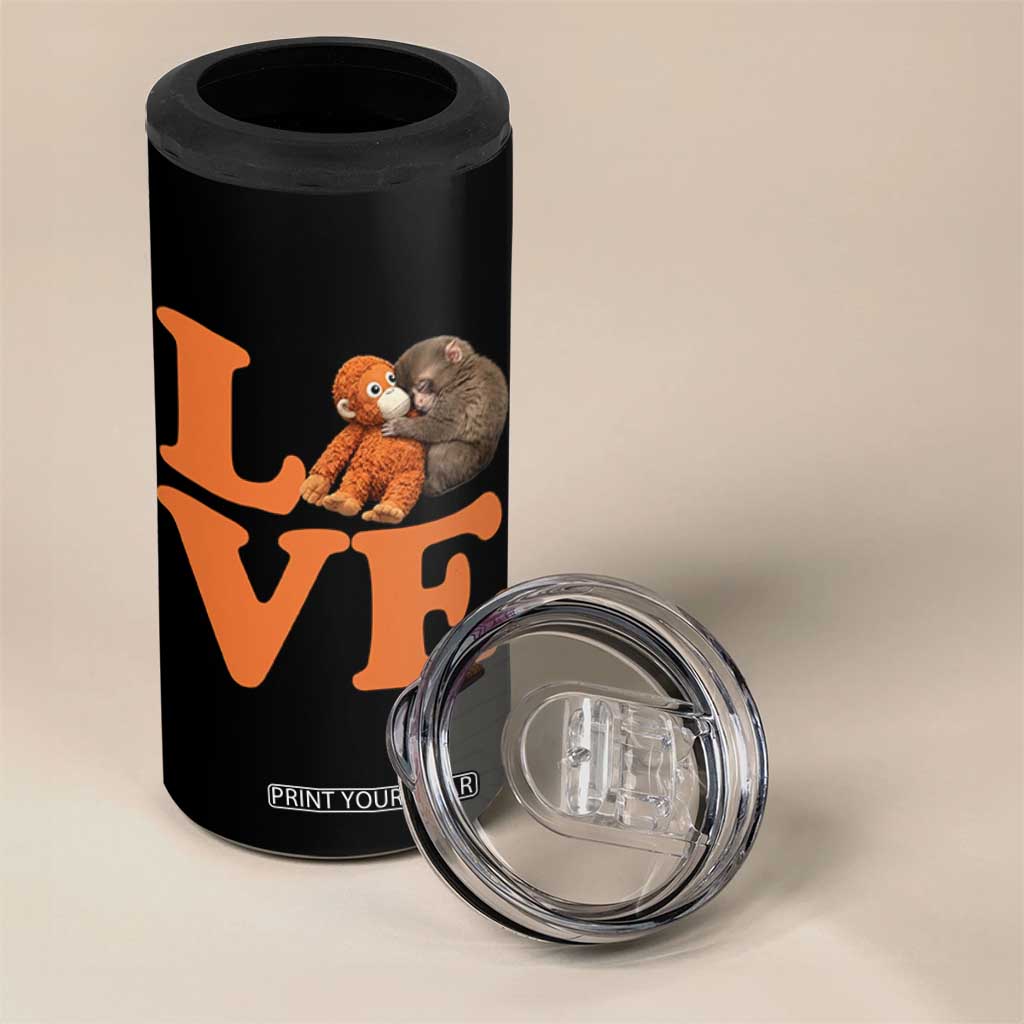 Love Punch the Baby Monkey 4 in 1 Can Cooler Tumbler Cute Hugging Plush Toy Viral Friendship TS02 Print Your Wear