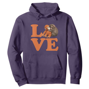 Love Punch the Baby Monkey Hoodie Cute Hugging Plush Toy Viral Friendship TS02 Purple Print Your Wear