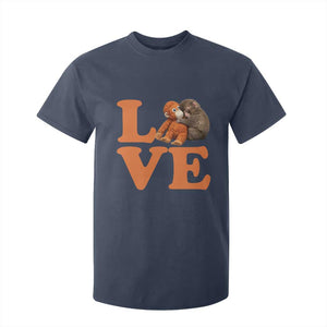Love Punch the Baby Monkey T Shirt For Kid Cute Hugging Plush Toy Viral Friendship TS02 Navy Print Your Wear