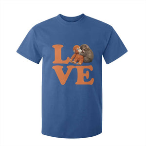 Love Punch the Baby Monkey T Shirt For Kid Cute Hugging Plush Toy Viral Friendship TS02 Royal Blue Print Your Wear